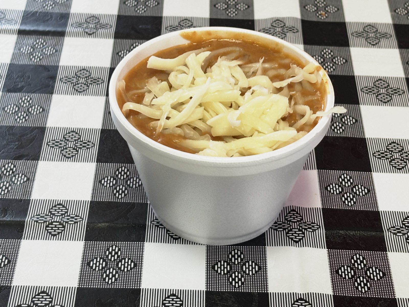 A cup of frijoles puercos